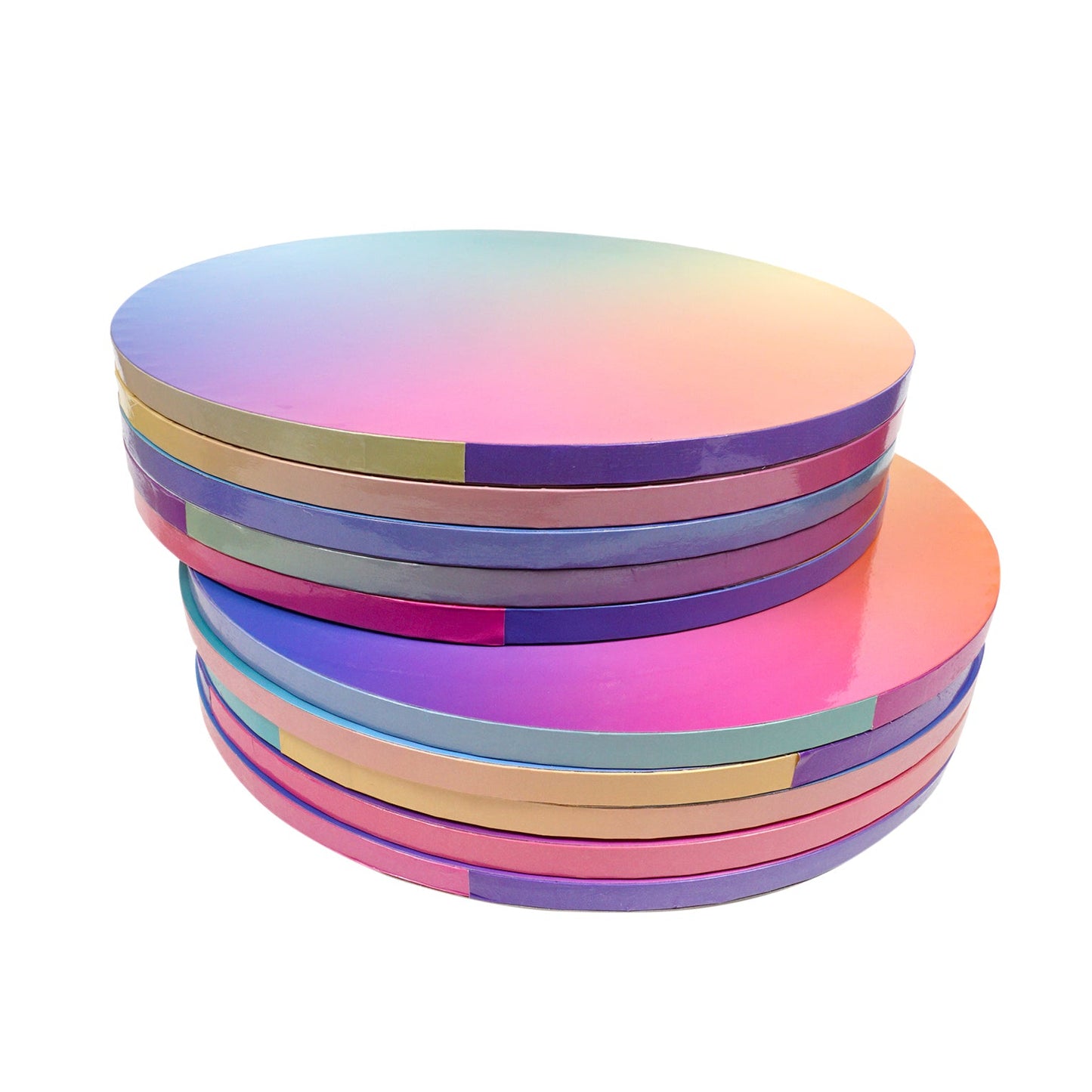 10x Cakeboard 25cm 12mm in Regenbogenfarben bunt
