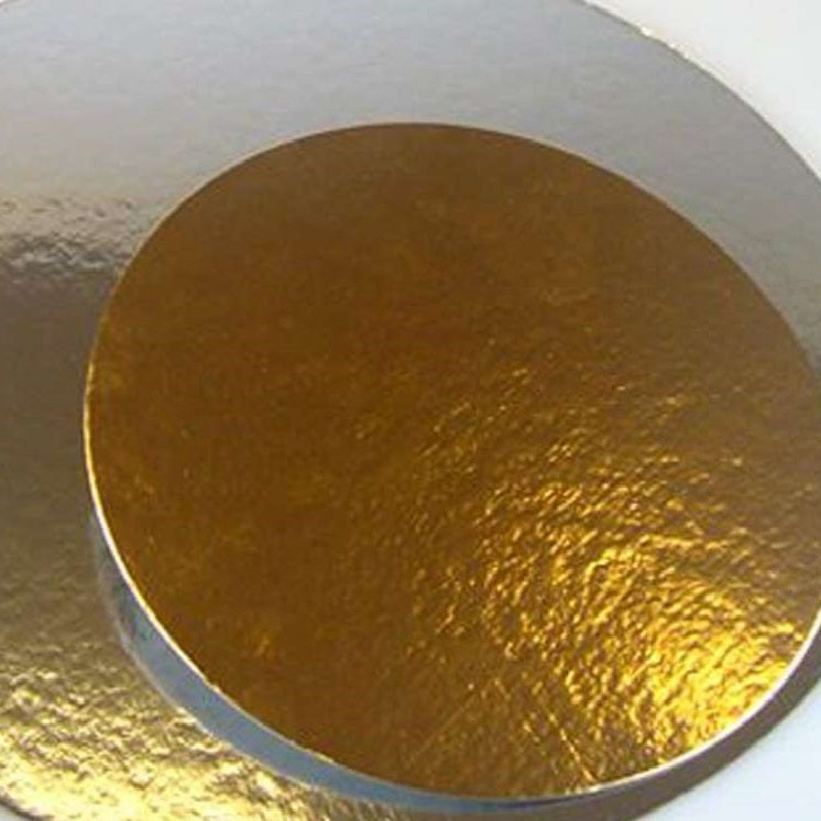 FunCakes Cake Cards silber-gold Rund 25,2cm, Stärke 1mm, 3 Stück