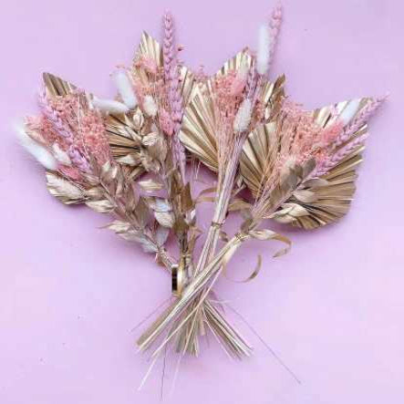 Trockenblume Palmblätter gold
