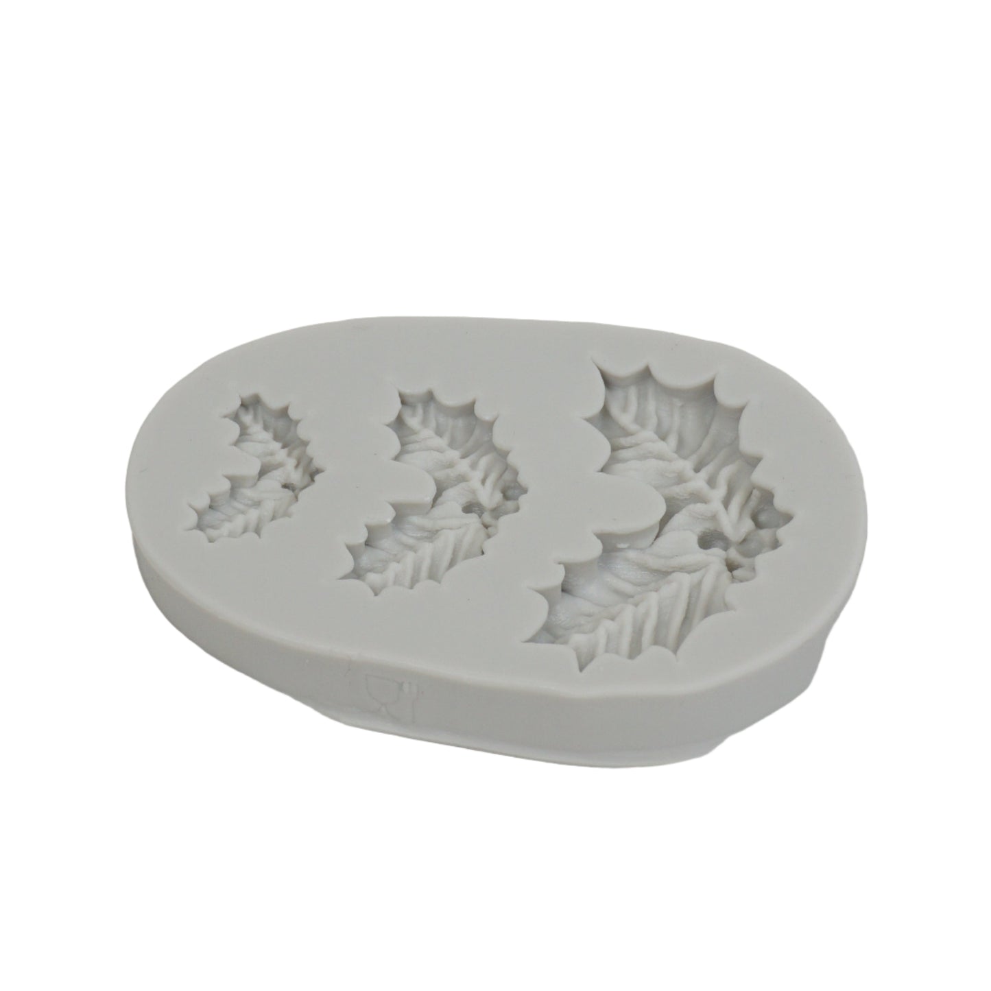 Ein Silikon-Mould „Stechpalmenblätter“ mit Motiv in 3 Größen