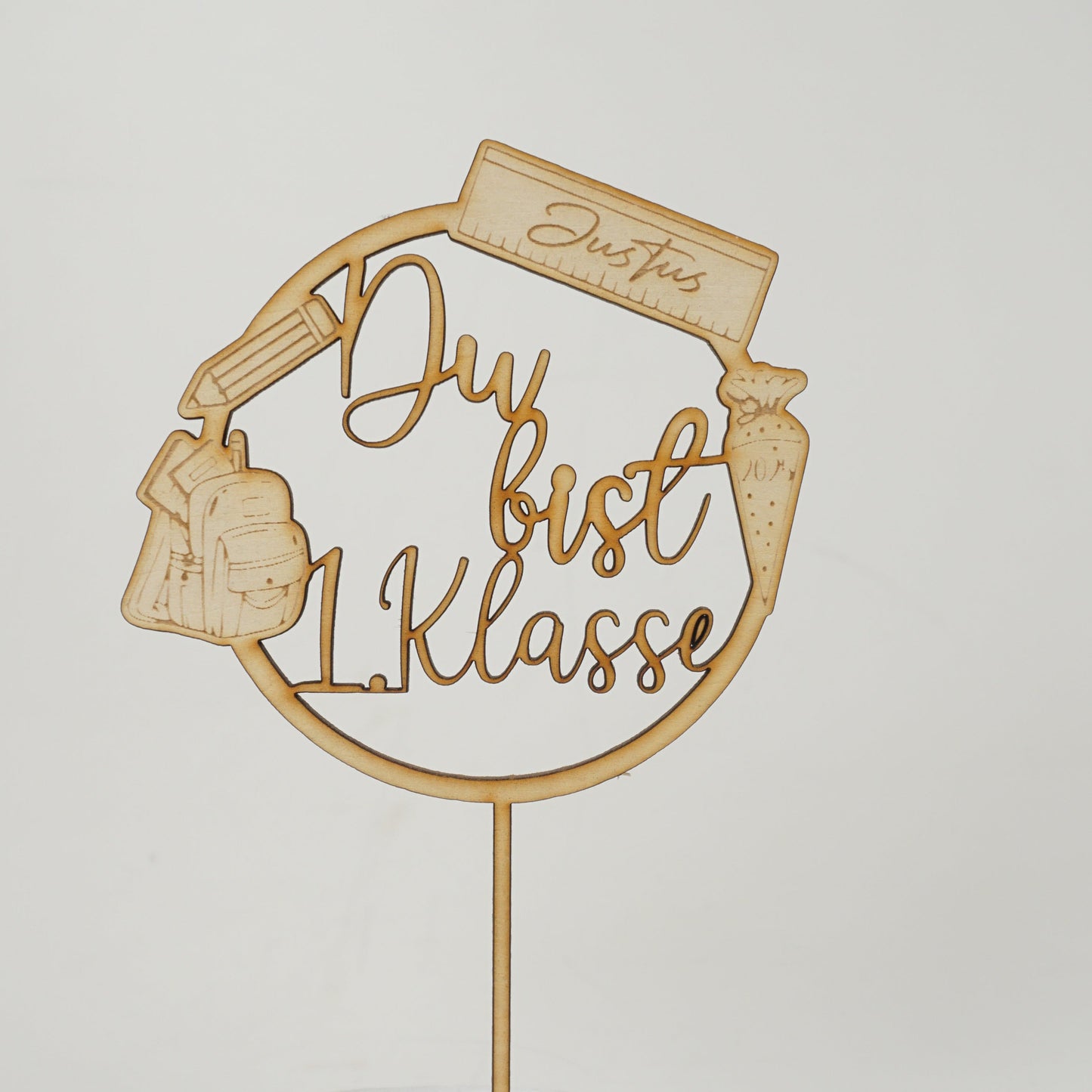 Schulkind NAME "Du bist 1. Klasse!" – personalisierter Caketopper