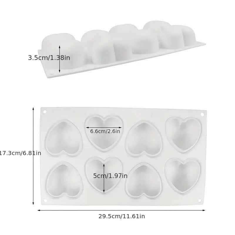 Silikonform Herzen 8er