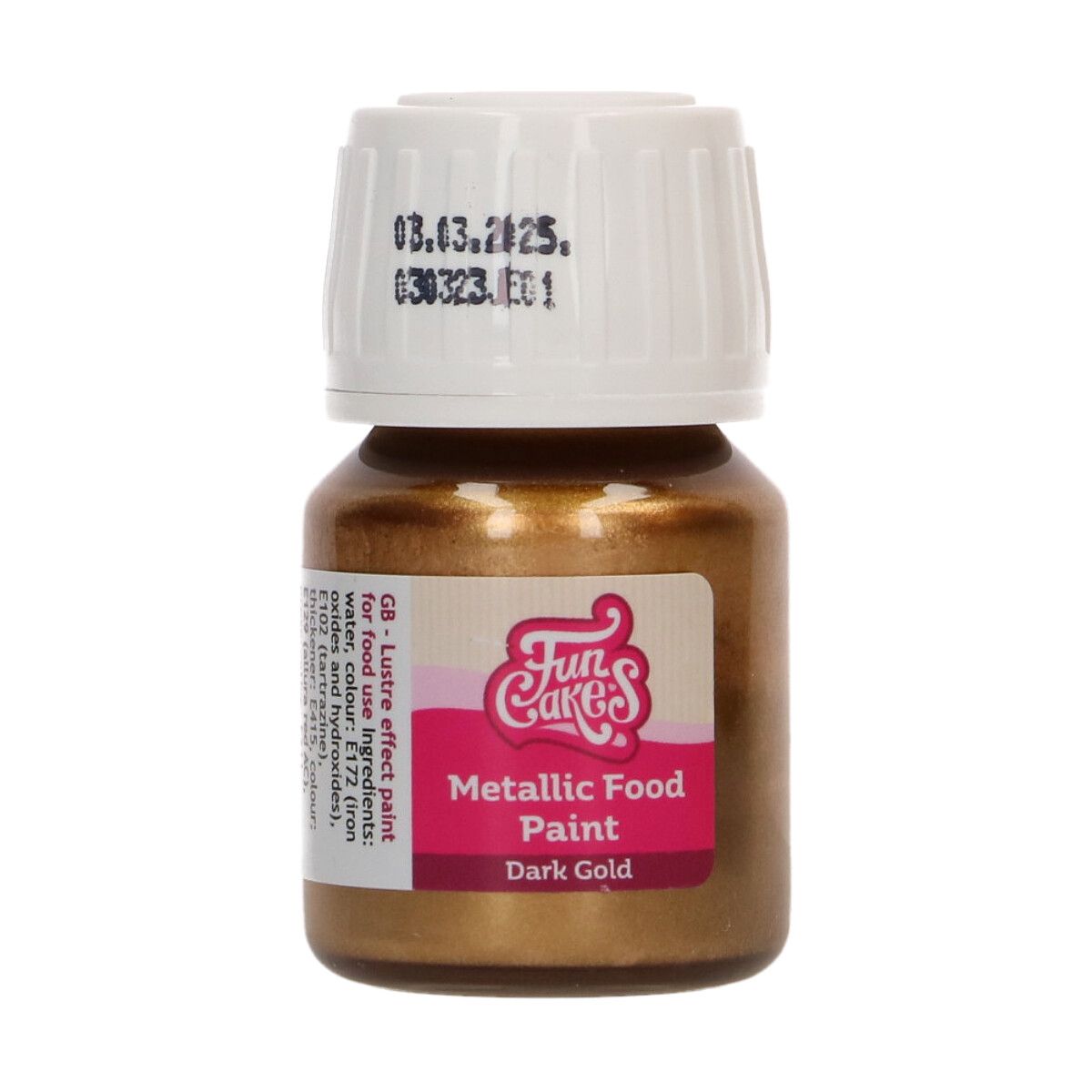 FunCakes Metallic Lebensmittelfarbe Dunkelgold 30 ml