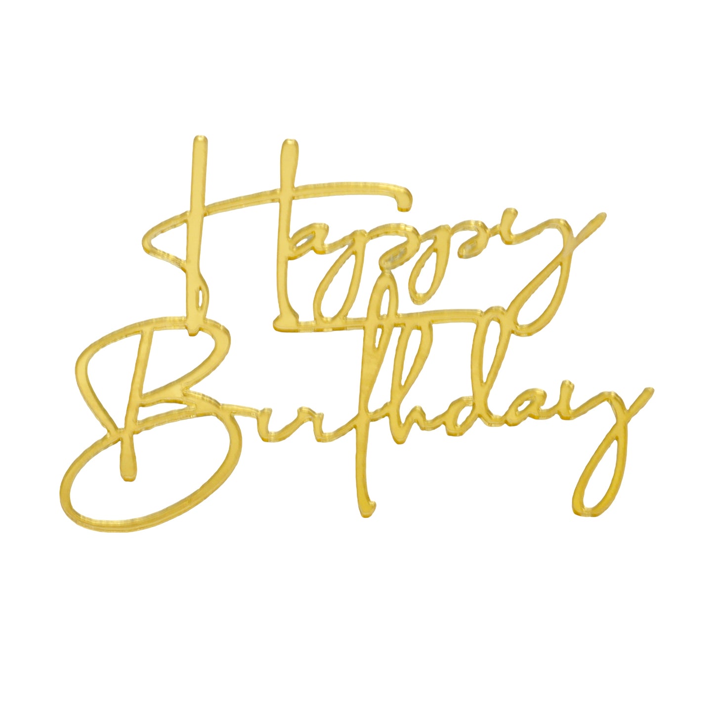 Happy Birthday geschwungen Seitentopper Charme gold