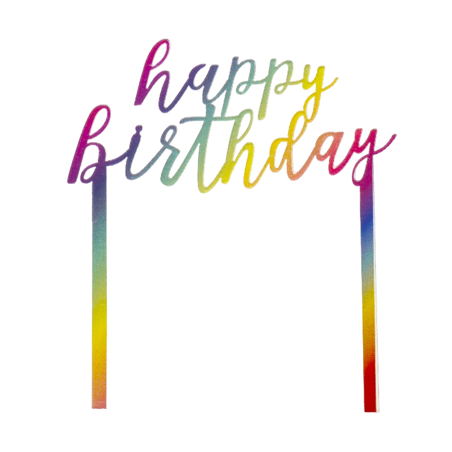 Happy Birthday Caketopper – buntes Regenbogen-Design / Klein