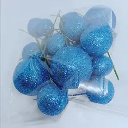 Deko Kugeln Set Glitzer blau