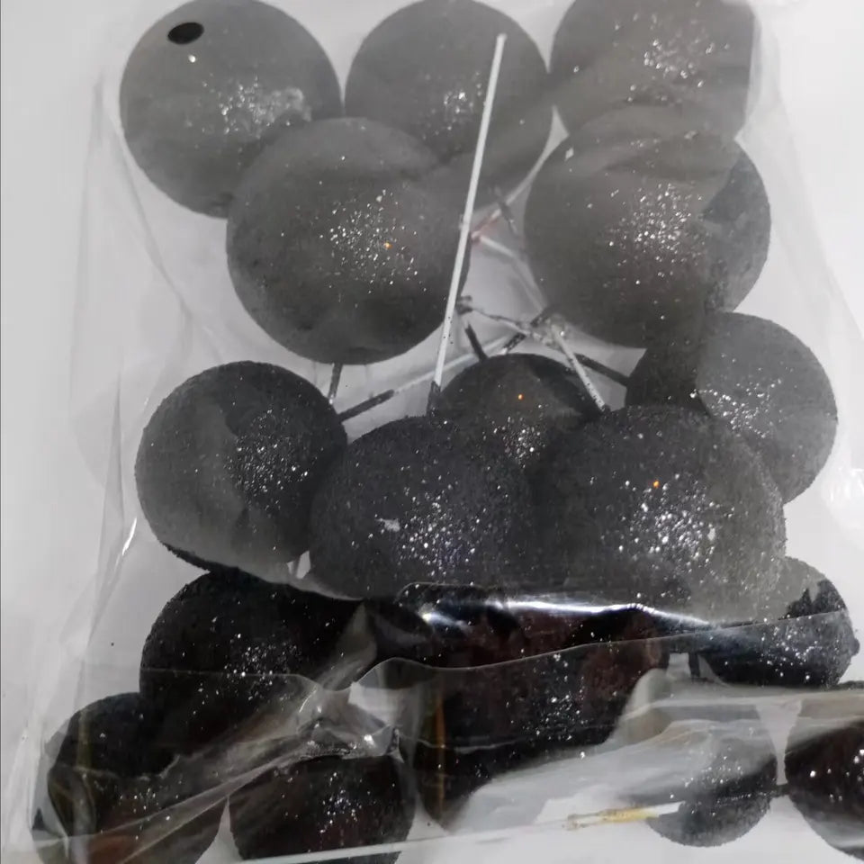 Deko Kugeln Set Glitzer schwarz