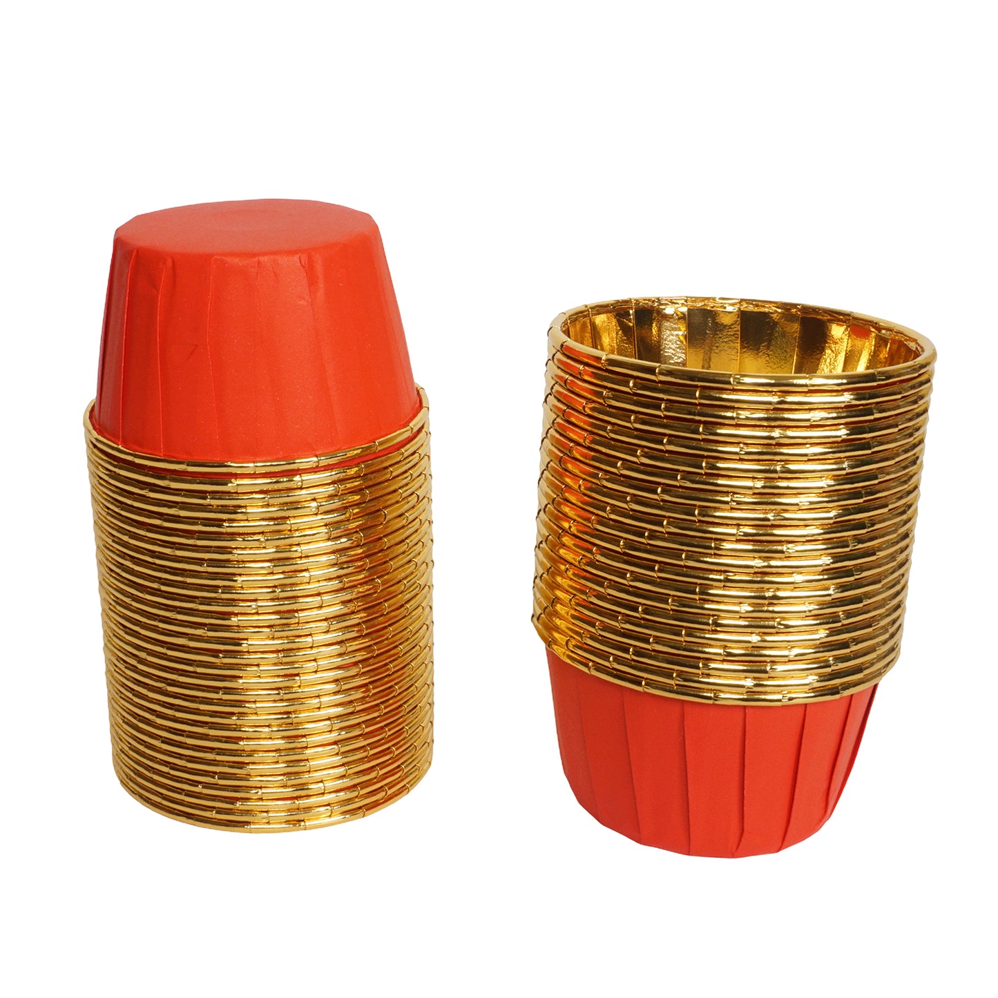 Elegante Muffinförmchen in Gold-Rot