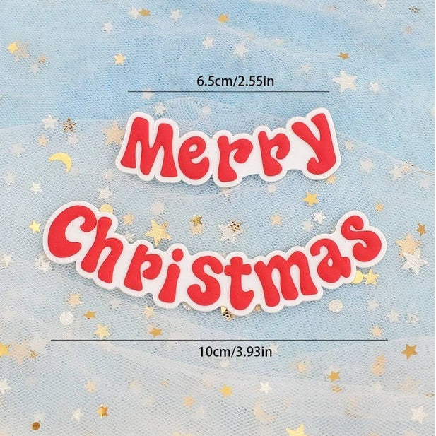 Liegender Weihnachtsmann aus Kunststoff mit Schriftzug