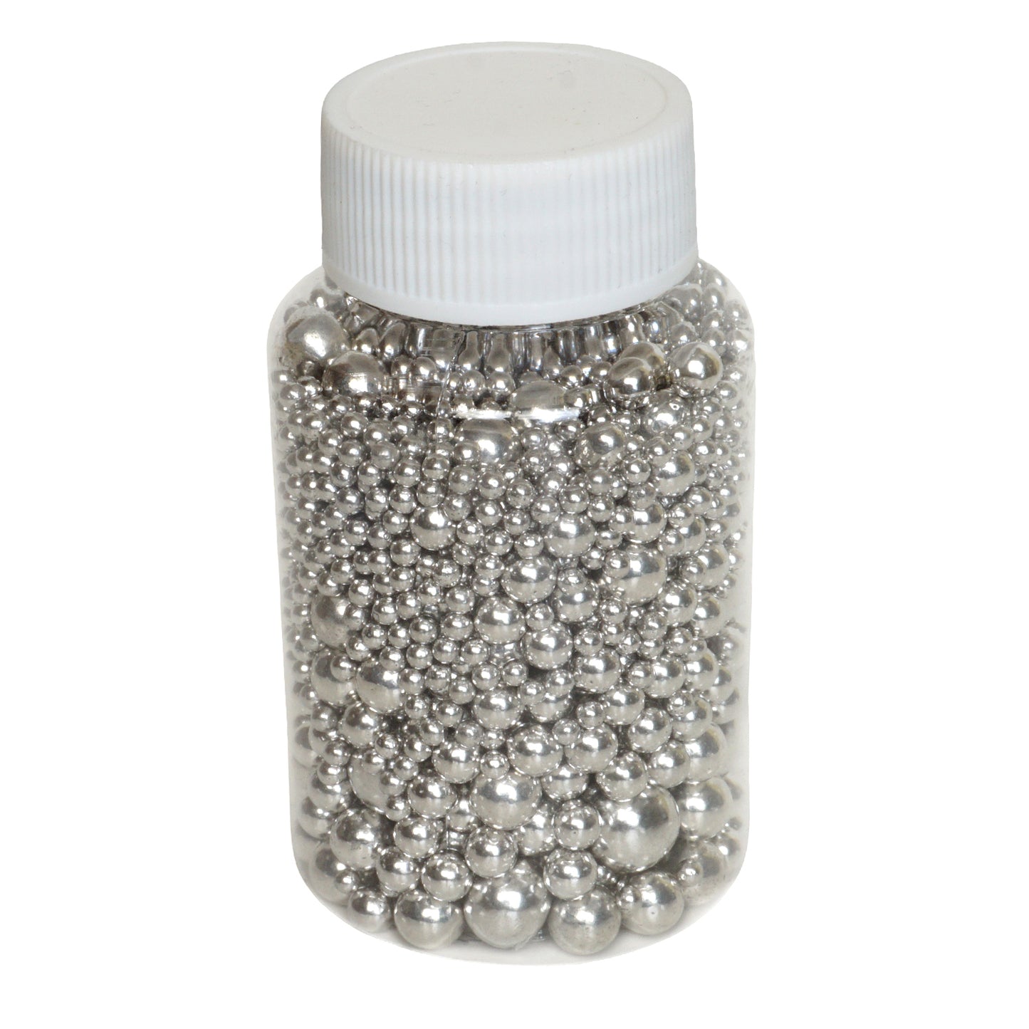 Zuckerperlen silber Mix 3,4,5,7,10mm 100g