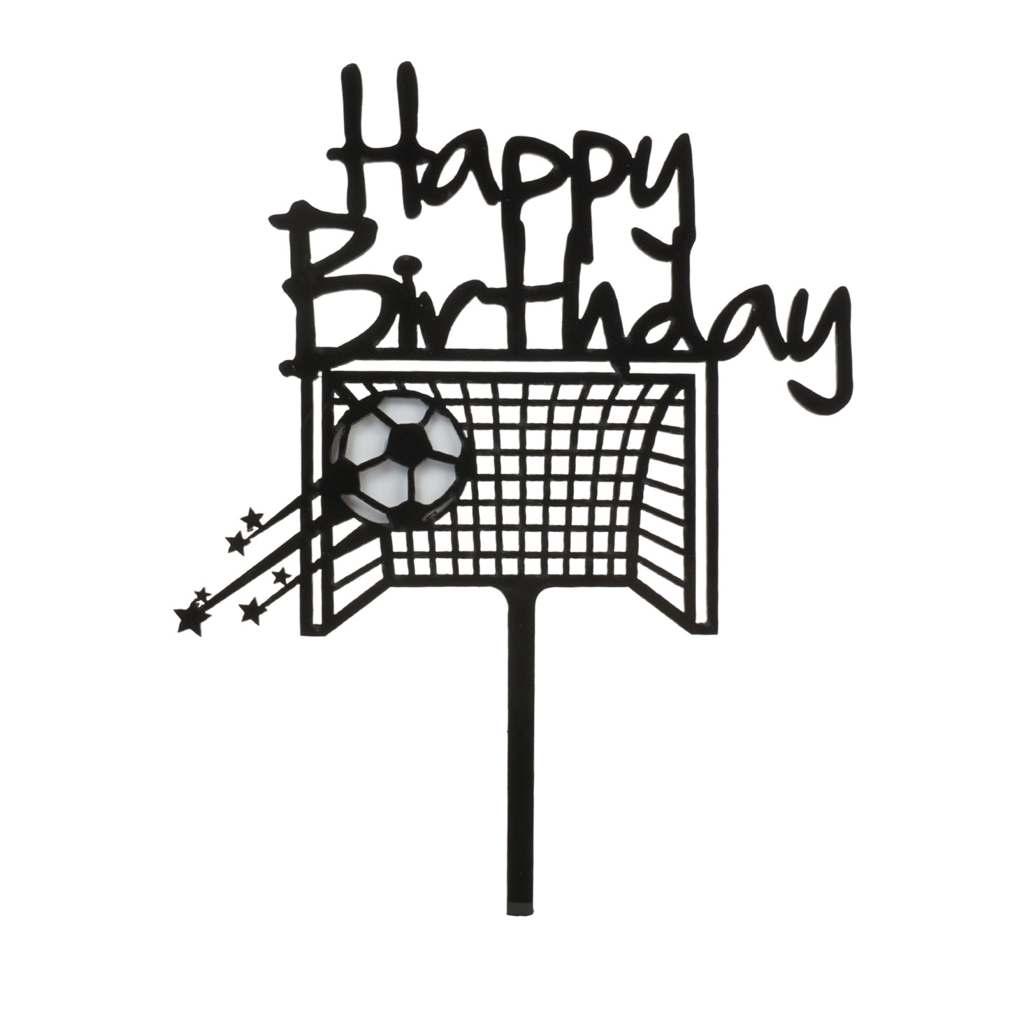 Fußball Caketopper – Tor mit Ball (zweifarbig)