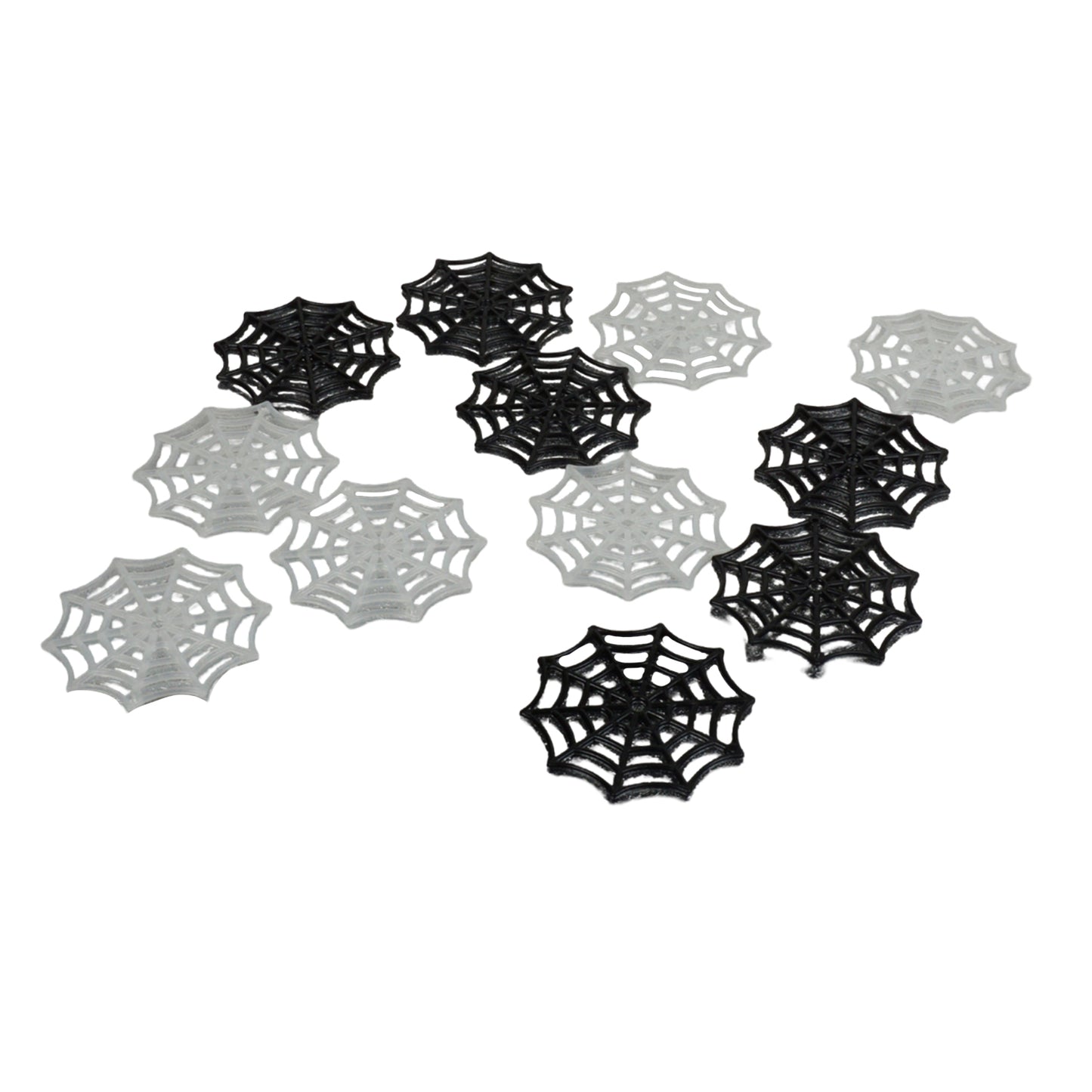 Deko-Spinnennetze Schwarz-Weiß – 12 Stück