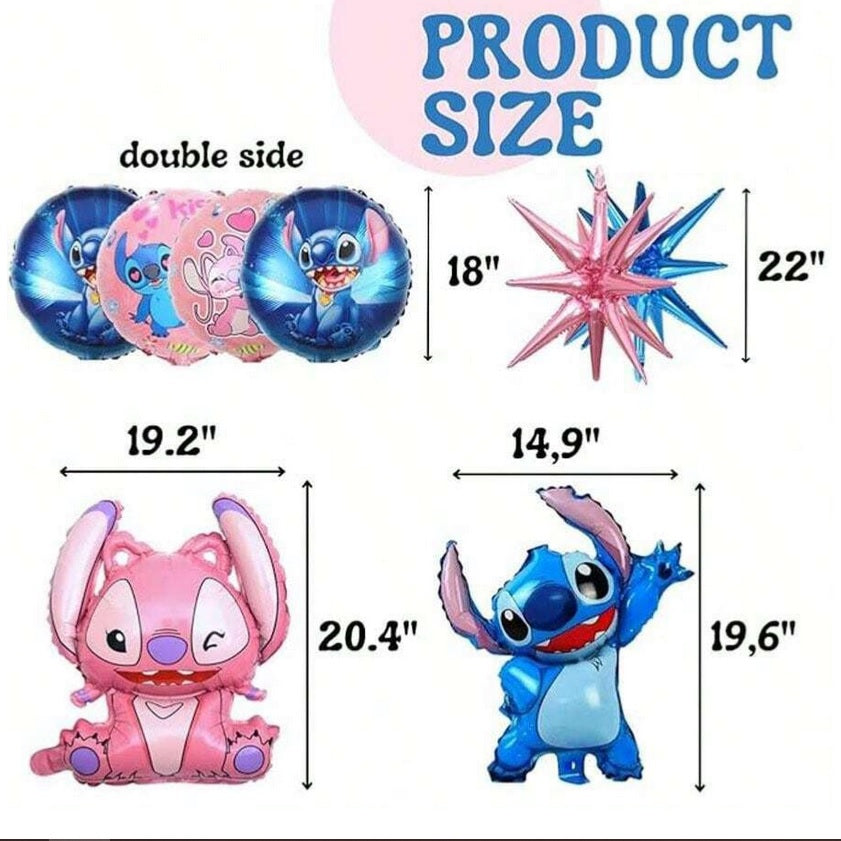 Folienballons Luftballons Stitch+Angel 10 Stück