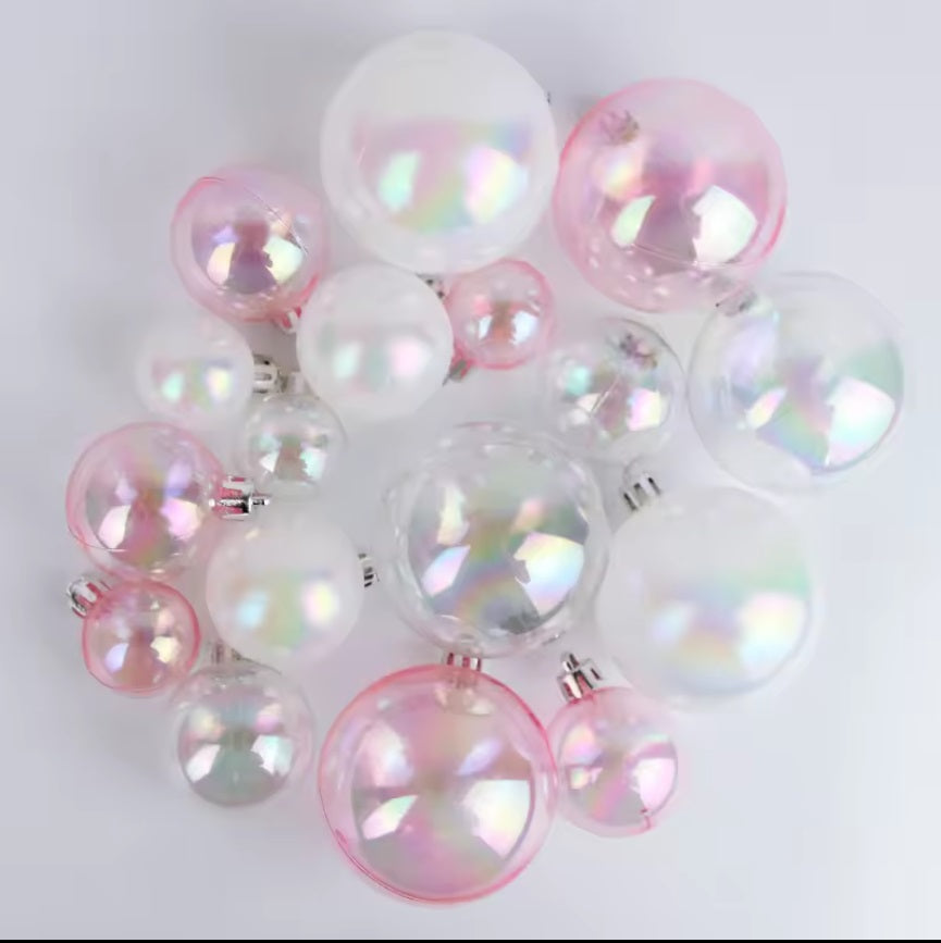 Transparente Deko Kugeln in verschiedenen Farben 12er Set
