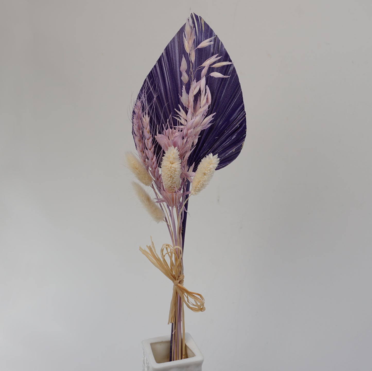 Trockenblume Palmblätter lila