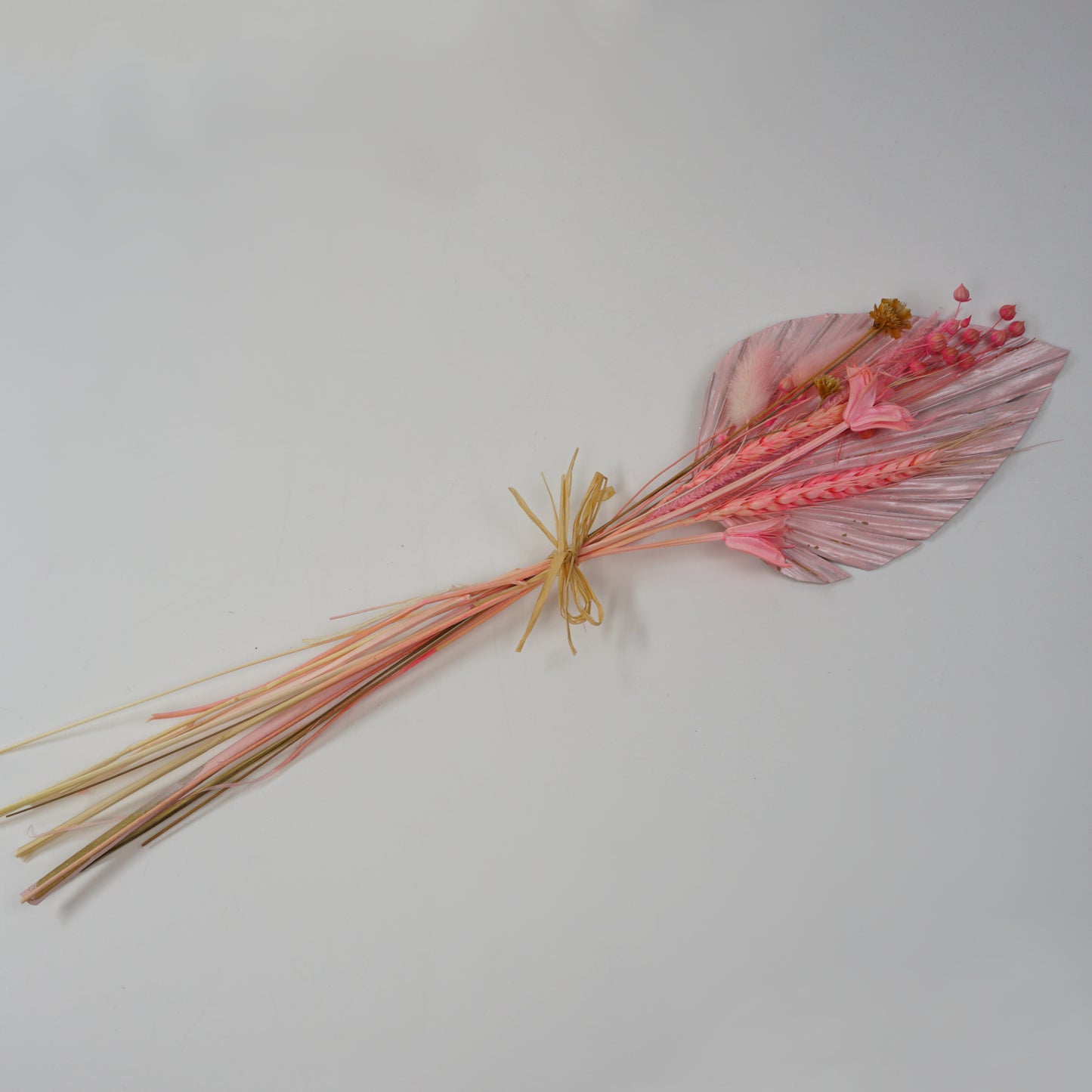 Trockenblume Palmblätter rosa