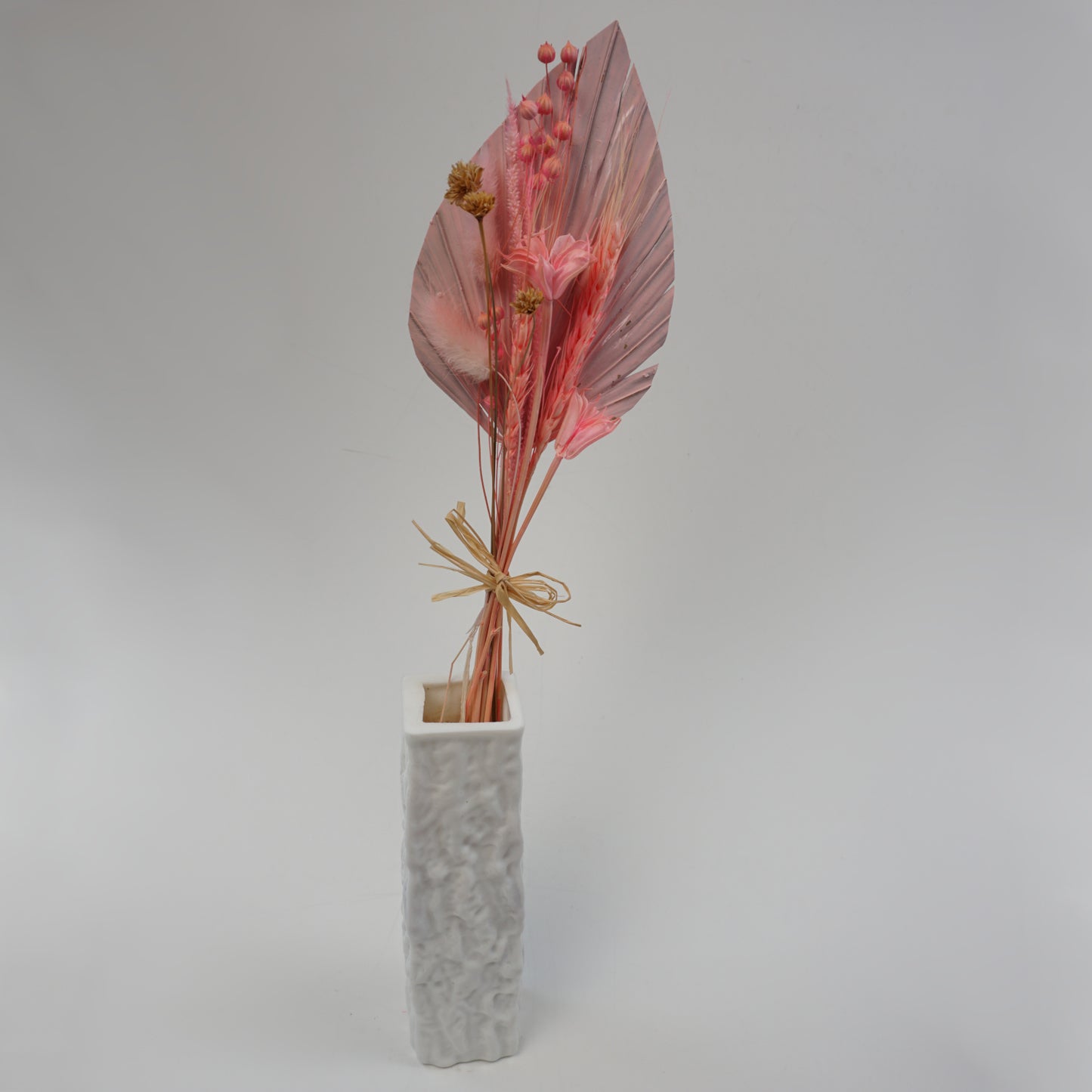 Trockenblume Palmblätter rosa