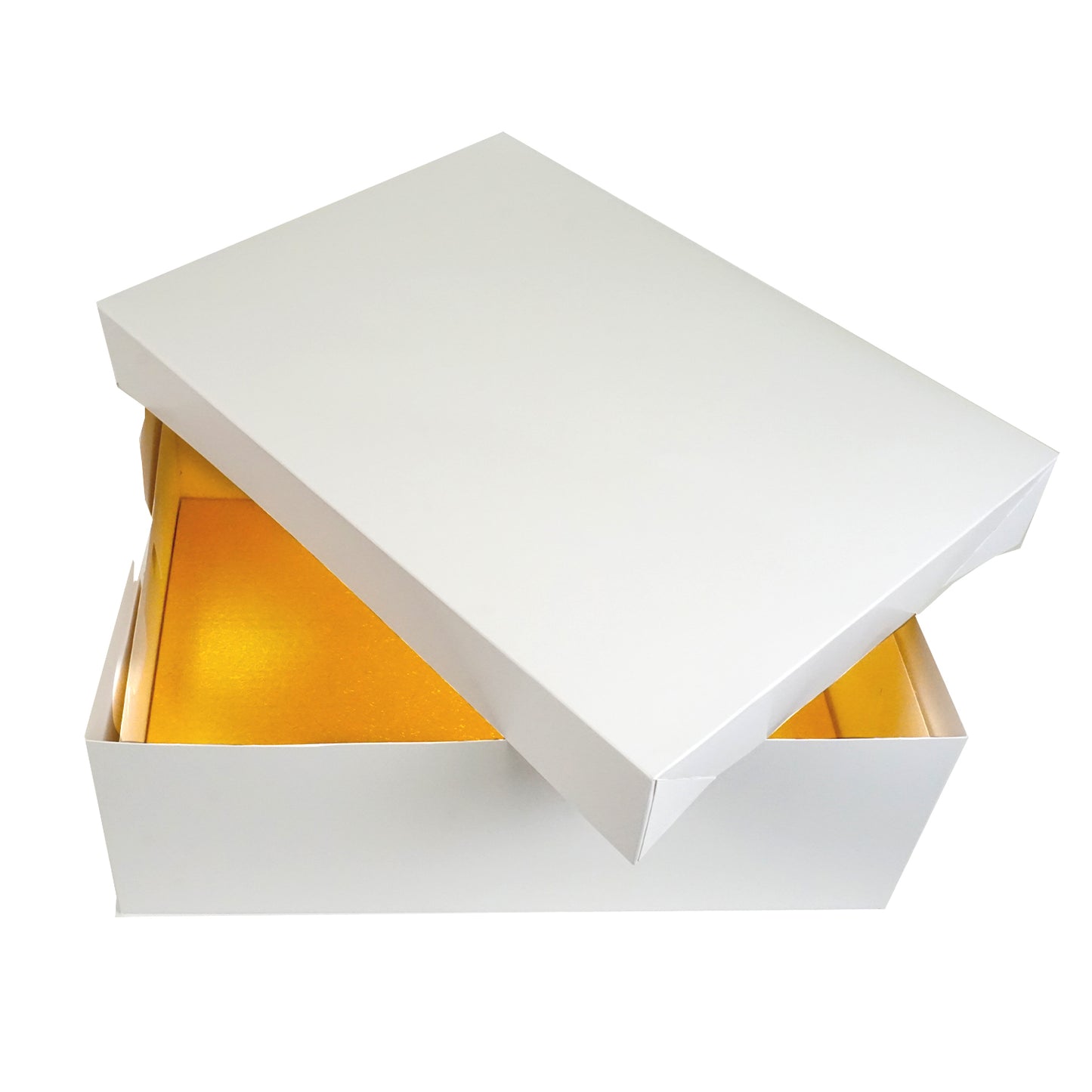 Cakeboard 40x30cm 12mm Gold + Tortenschachtel 40x30x15cm