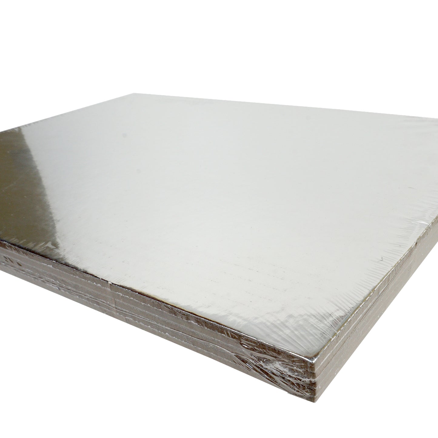 Cakecard rechteckig 40 x 30 cm – Silber, 1 Stück, 4 mm stark