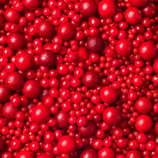 Zuckerperlen, rot, 3,4,5,7,10mm 100g