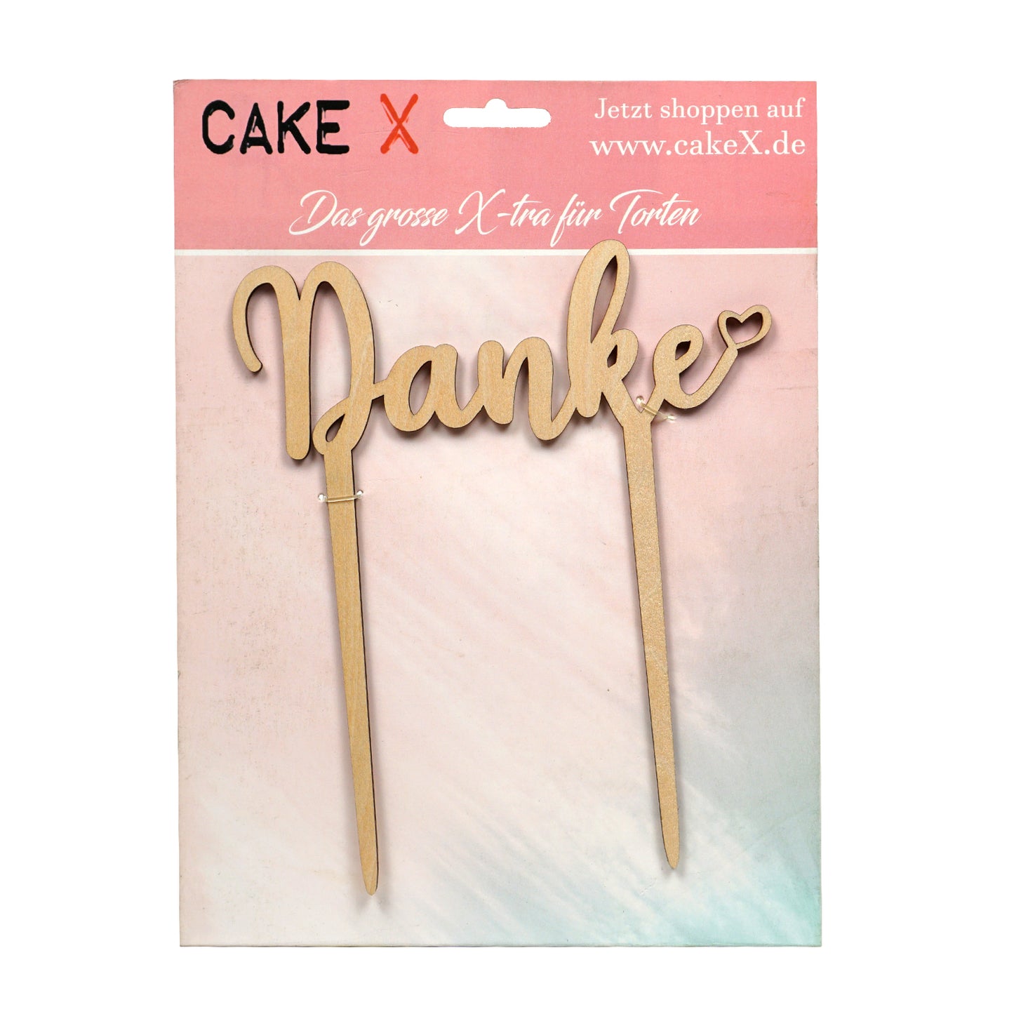 Danke Caketopper Kuchenstecker Holz