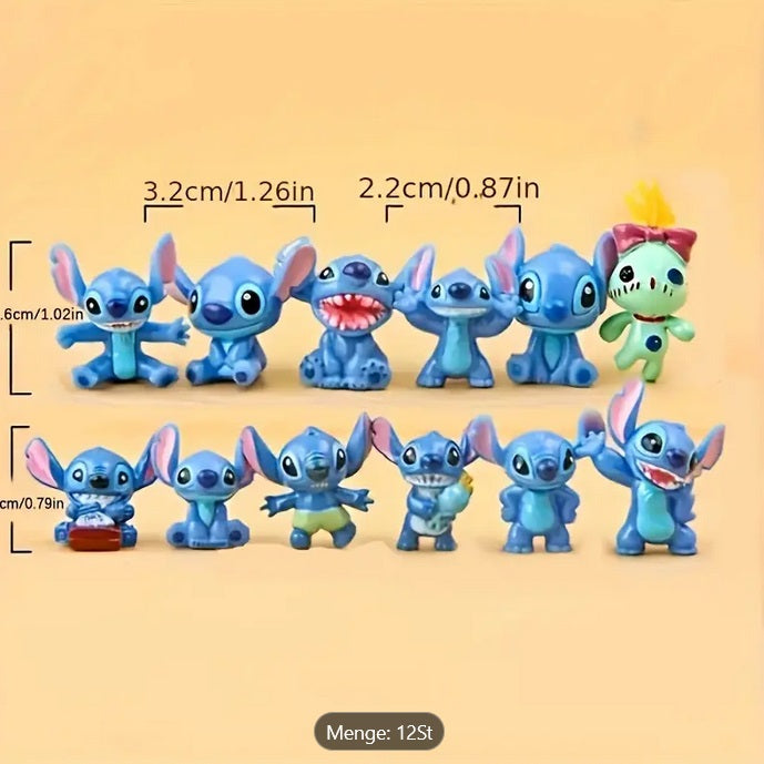 Stitch Figuren Tortendeko 12er Set klein