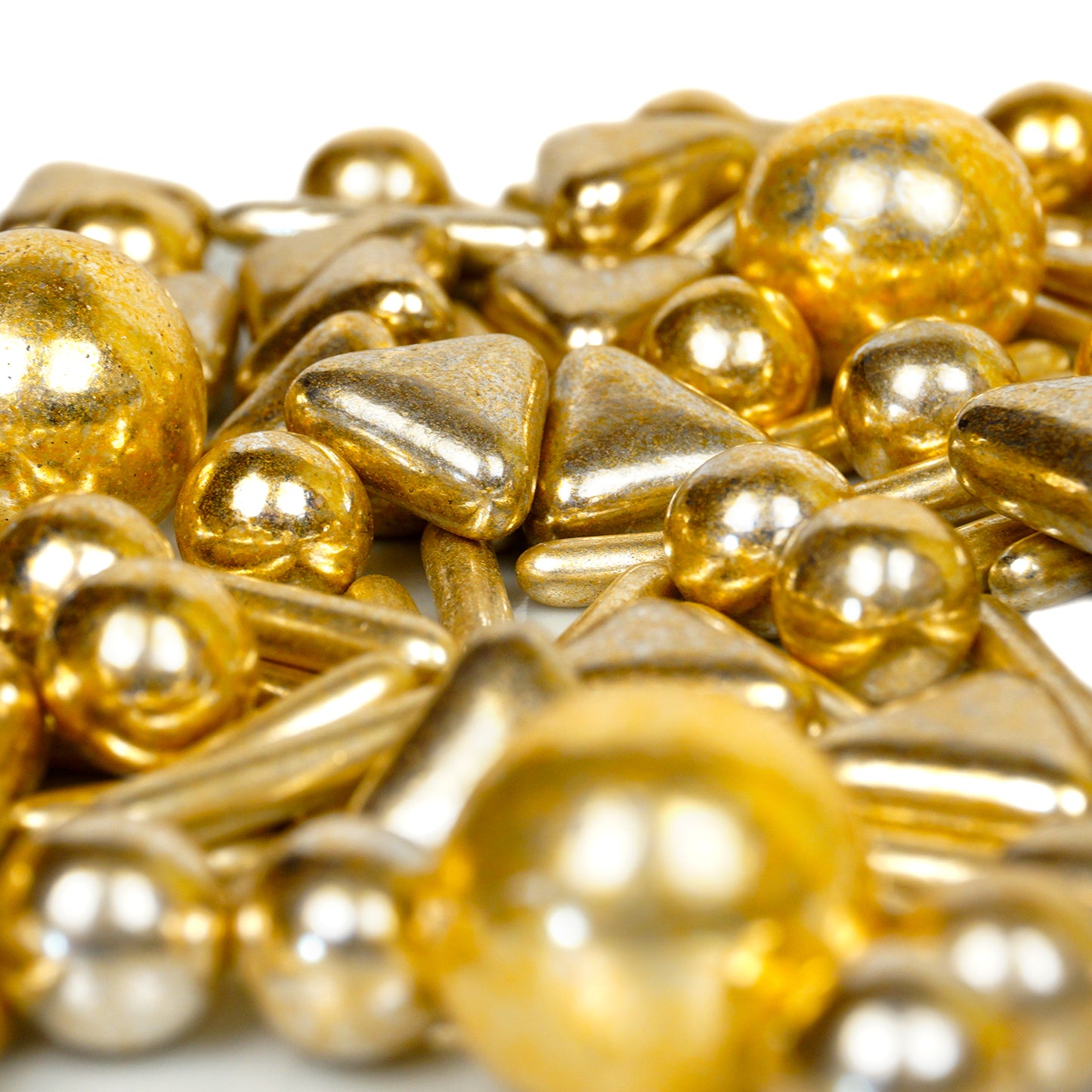 Gold-Mix Groß – Goldene Kugeln, Dreiecke & Stäbchen