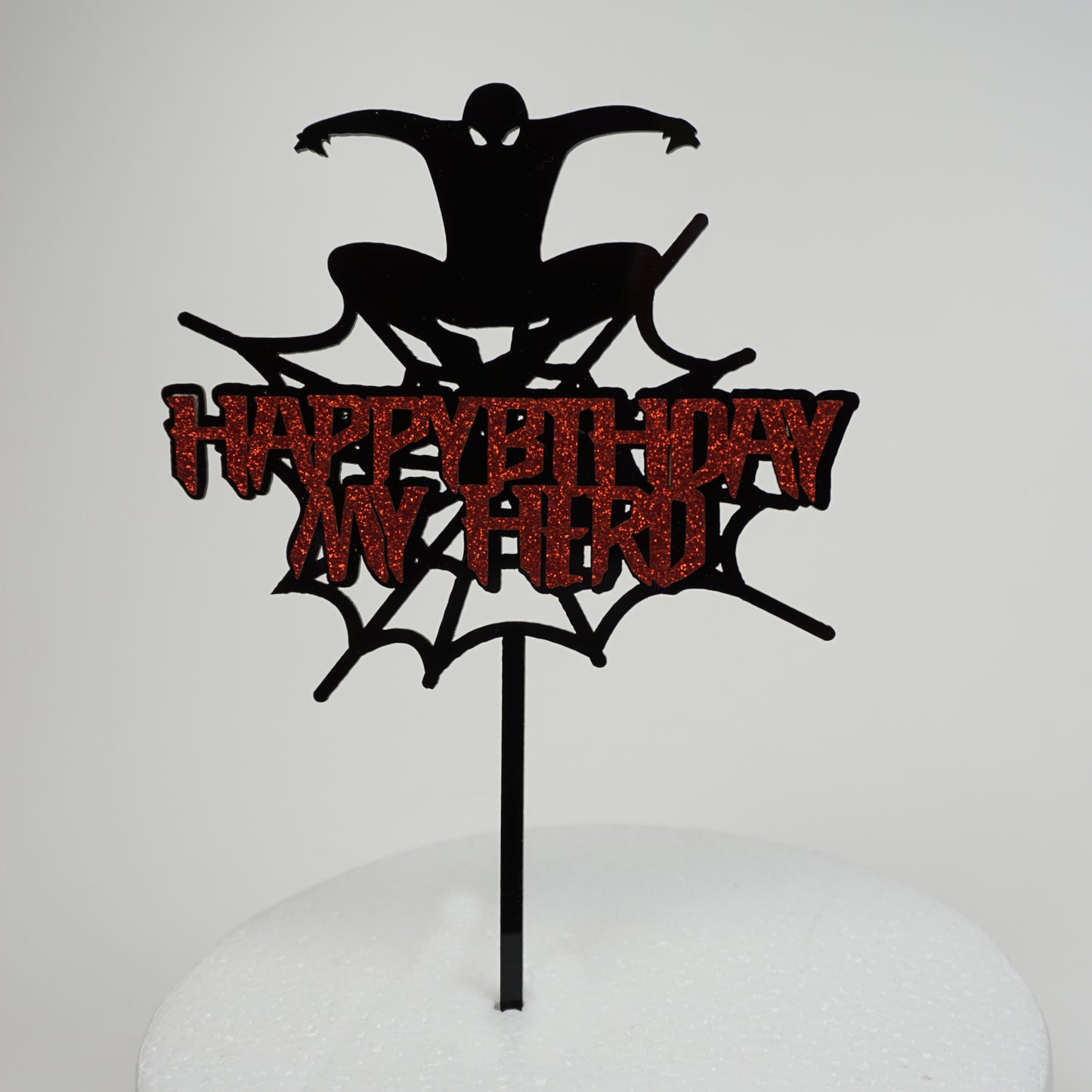 Happybirthday my hero / Dekoration mit Glitzerschrift