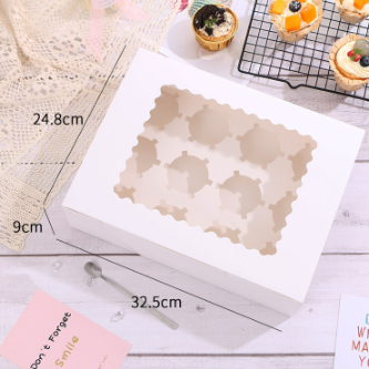 Muffinbox / Cupcakes 12er mit großem Fenster / Höhe 9cm