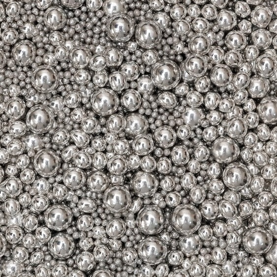 Zuckerperlen silber Mix 3,4,5,7,10mm 100g
