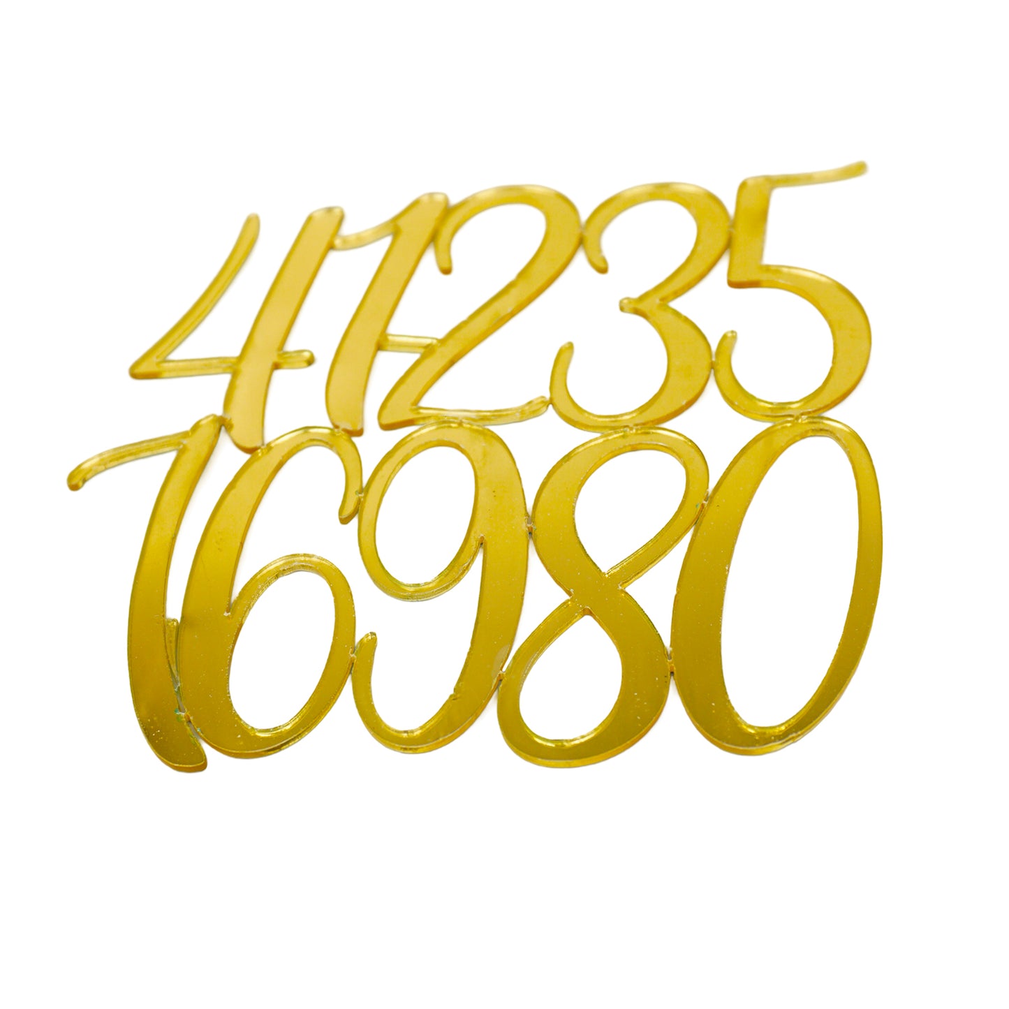 Zahlen 0-9 Acryl gold