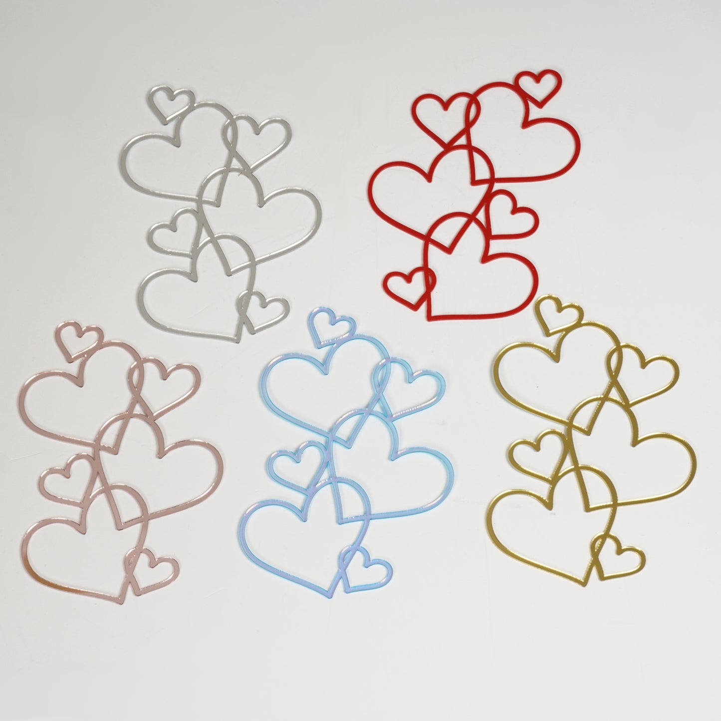 Seitencaketopper Herzen gold