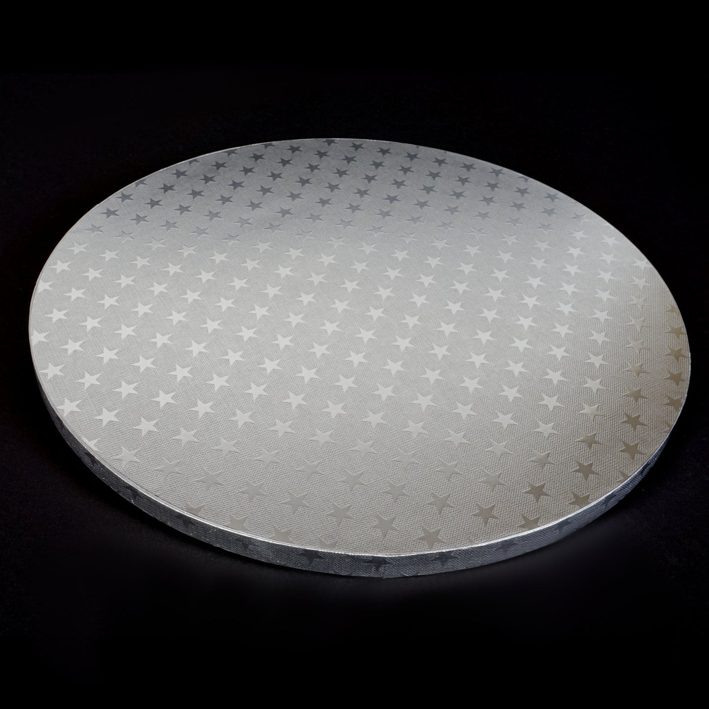 5x Cakeboard silber 30cm 12mm mit Sternenmuster