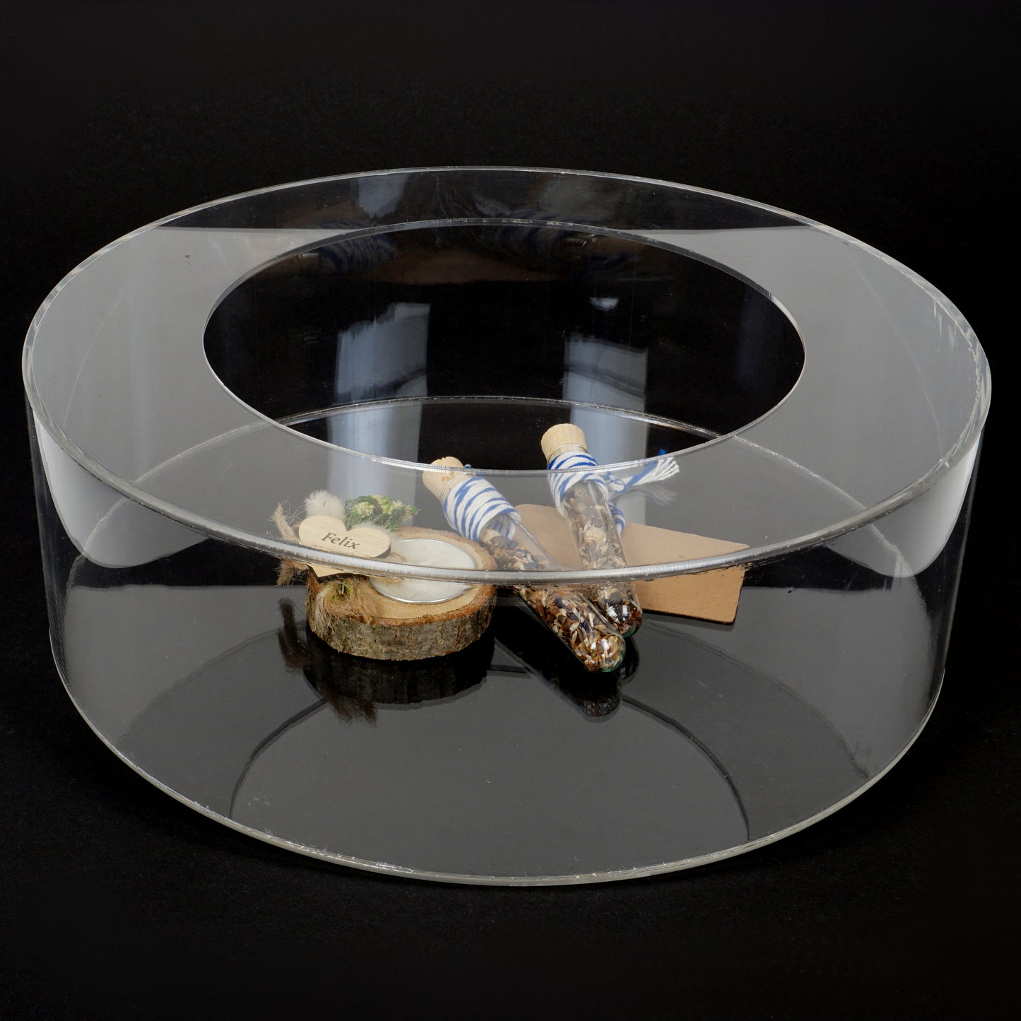 Durchsichtiger Tortendummy Durchmesser 20cm Höhe 10cm Tortentrenner Acryl