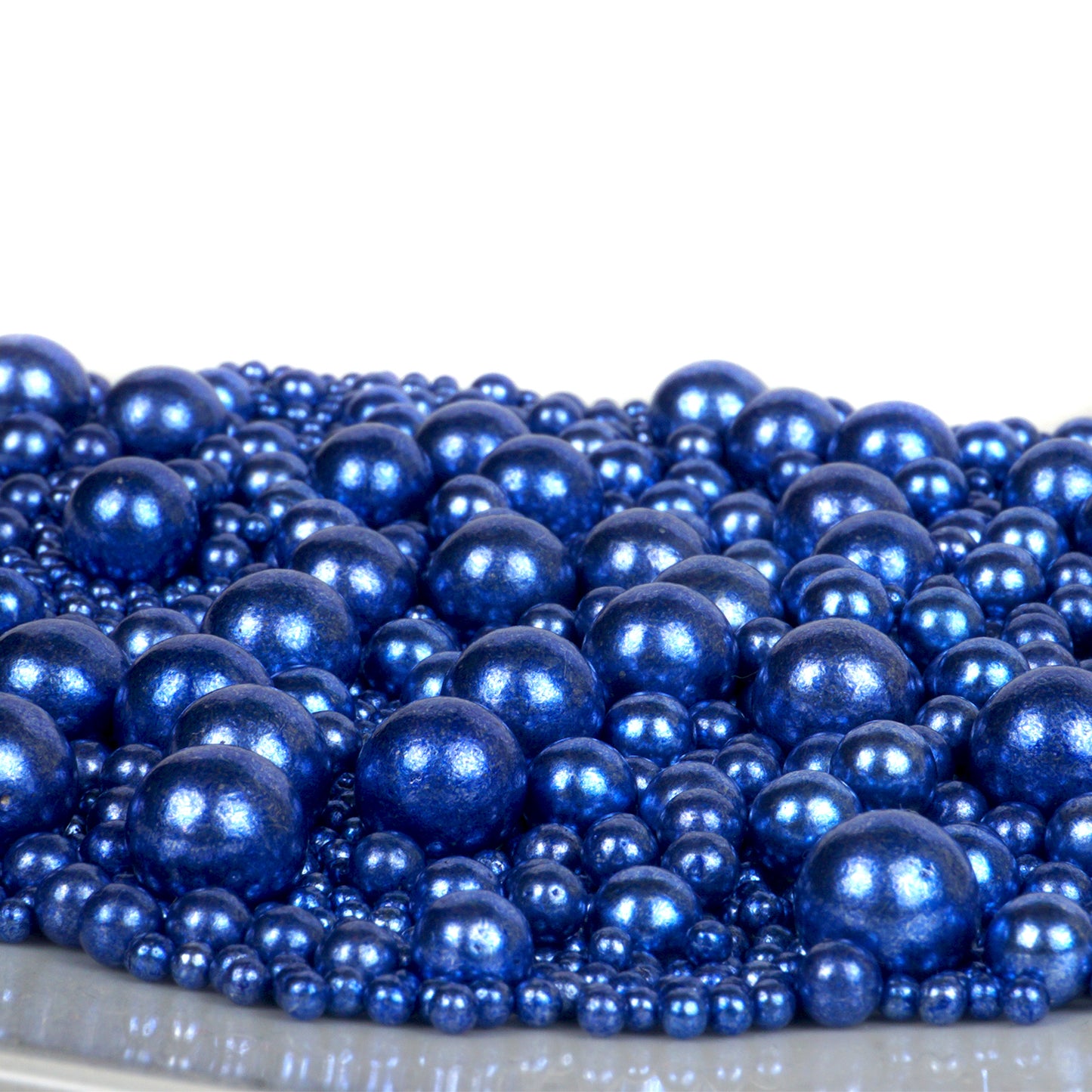 Zuckerperlen, metallic blau, 3,4,5,7,10mm 100g