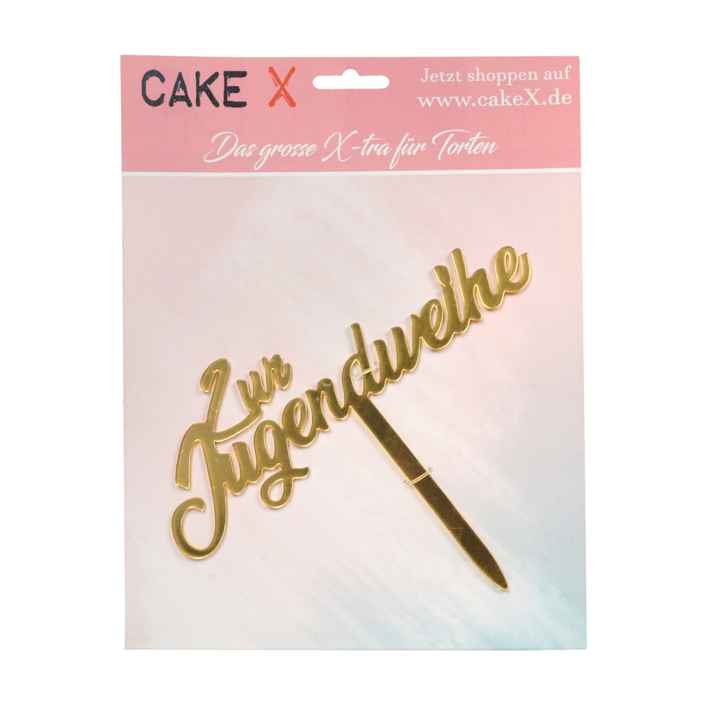 Zur Jugendweihe Holz Caketopper Gold