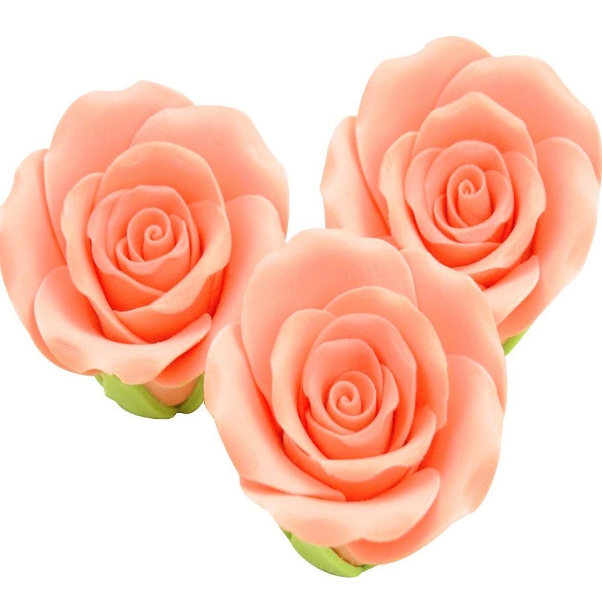 Zucker-Rosen 50mm lachs 3 Stück