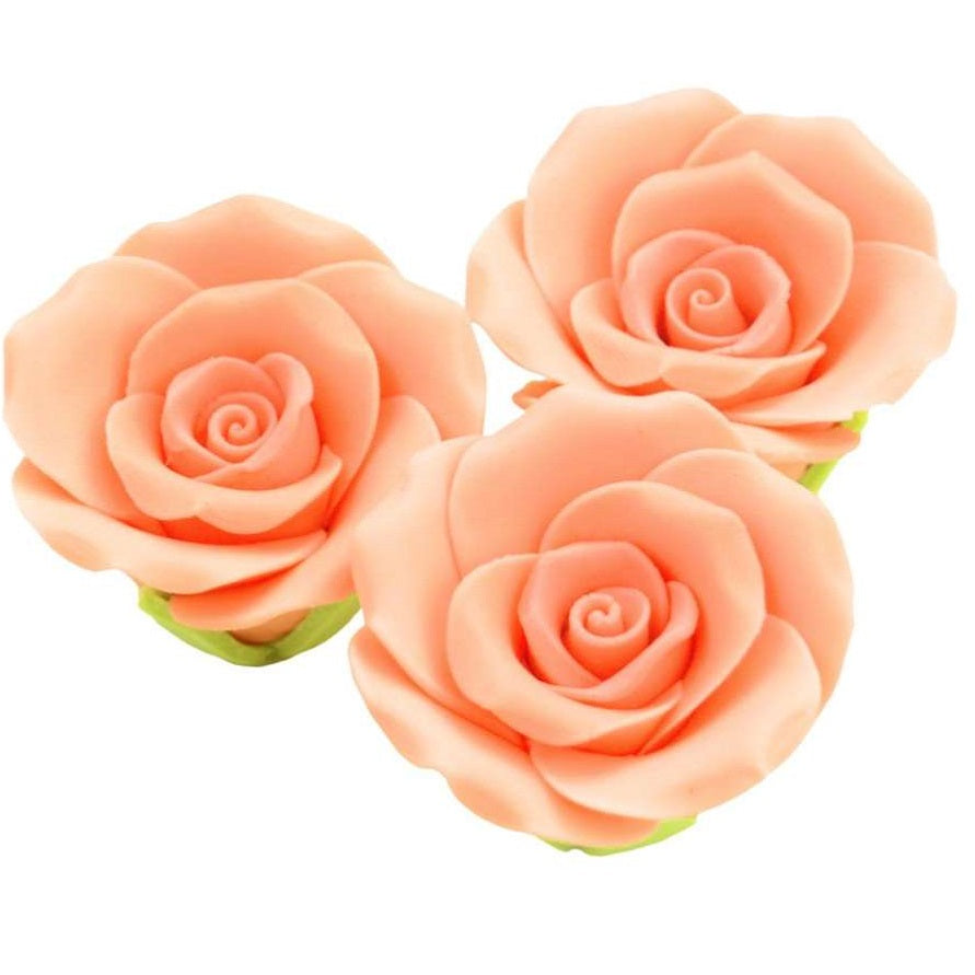 Zucker-Rosen 35mm lachs 3 Stück