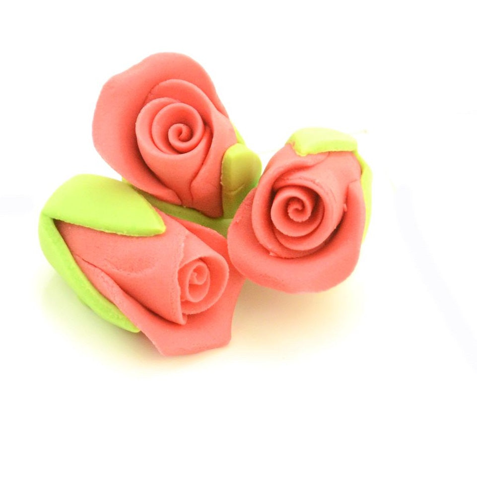 Zucker-Rosen Rosenknospen rot 3 Stück