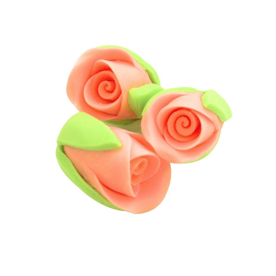 Zucker-Rosen Rosenknospen lachs 3 Stück