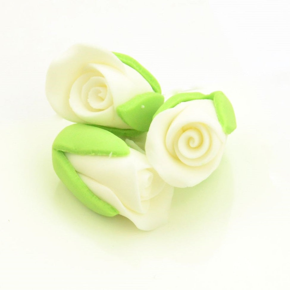 Zucker-Rosen Rosenknospen weiß 3 Stück
