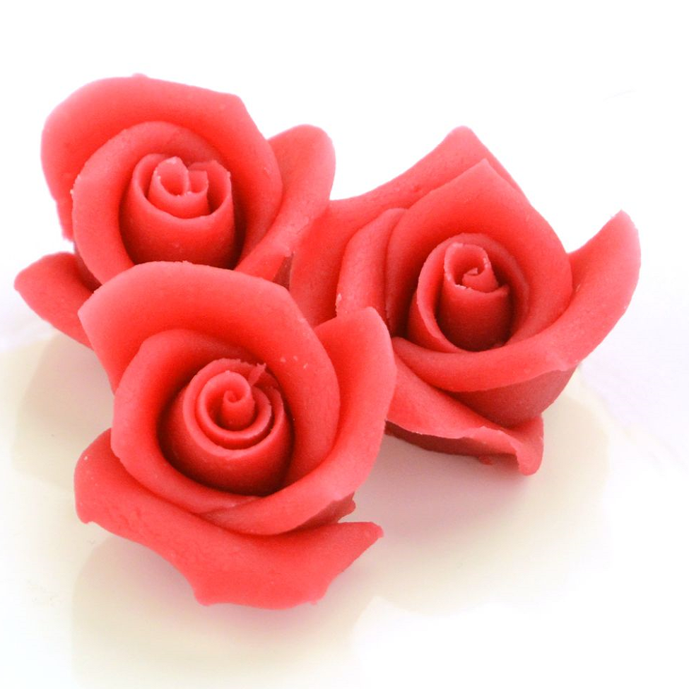 Marzipan-Rosen mittel rot 36 Stück