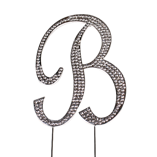 Strass Buchstabe B groß silber