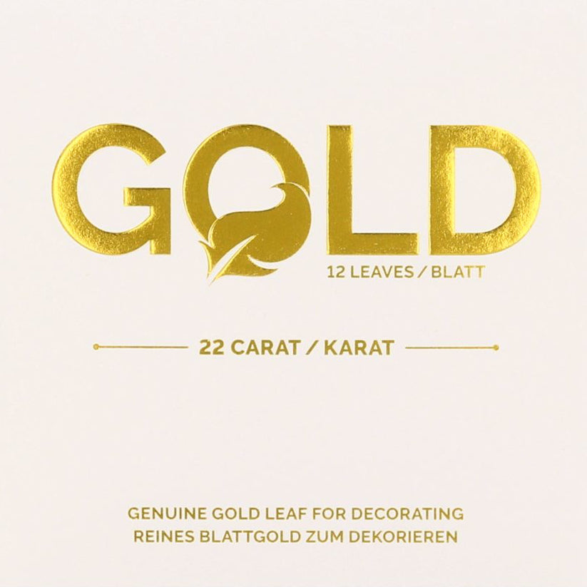 Echtes Blattgold 22 Karat 12 Blatt je 5x5cm