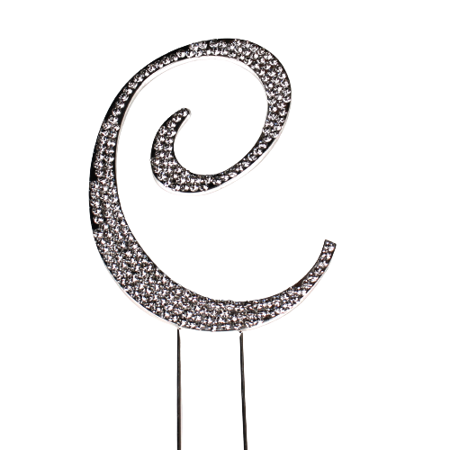 Strass Buchstabe C groß silber
