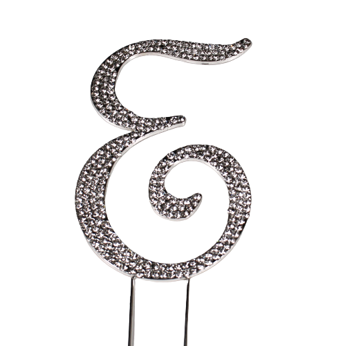 Strass Buchstabe E groß silber