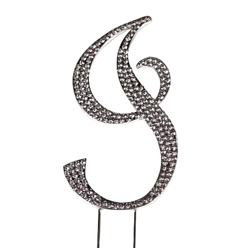 Strass Buchstabe I groß silber