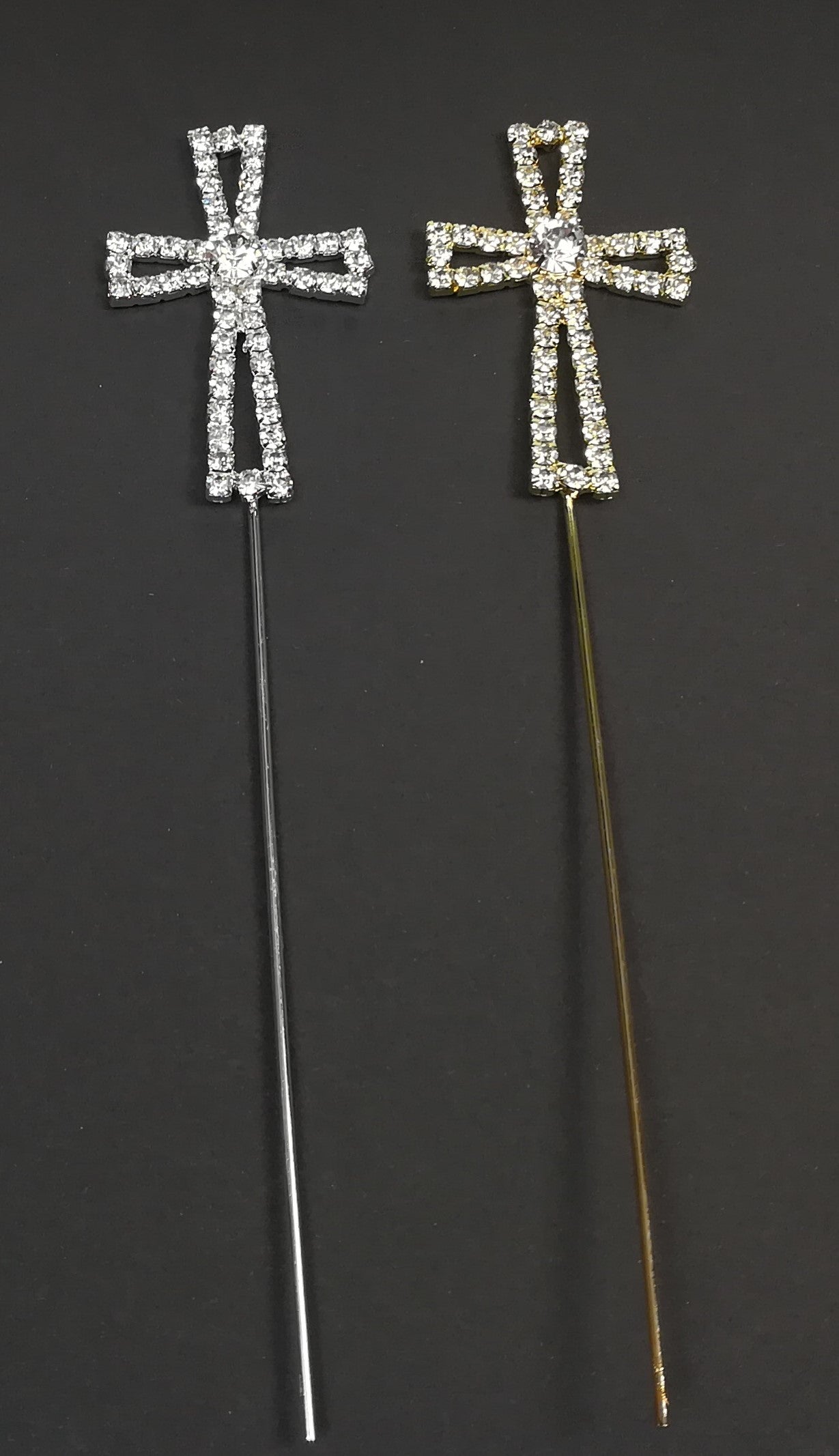 Strass Kreuz silber und gold