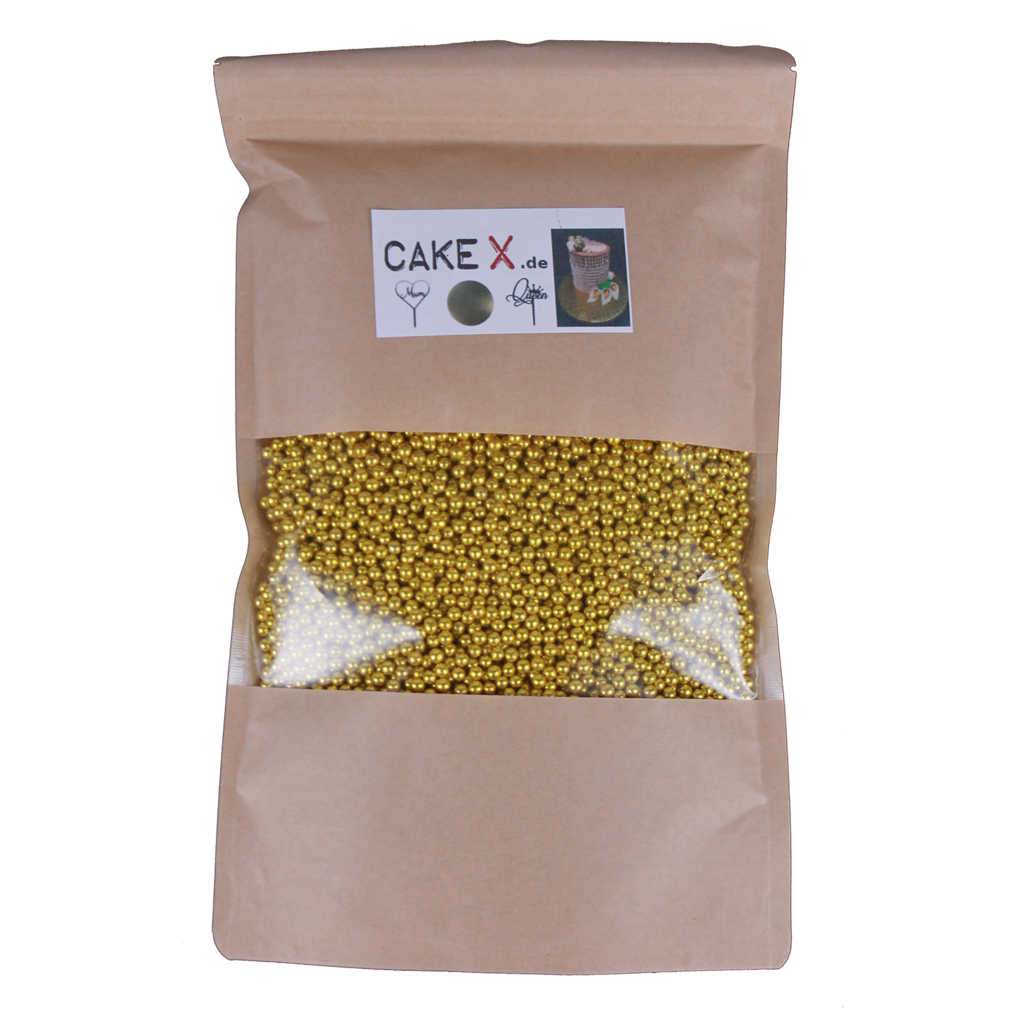 Zuckerperlen 4mm 100g gold