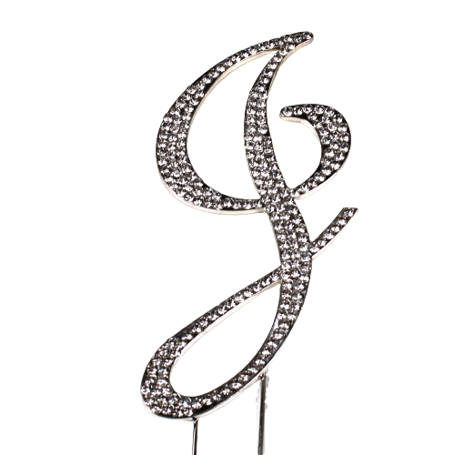 Strass Buchstabe J groß silber